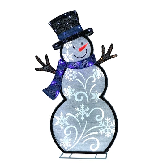 6 Pack: 2.5ft. Pre-Lit White Outdoor Snowman With Blue Scarf